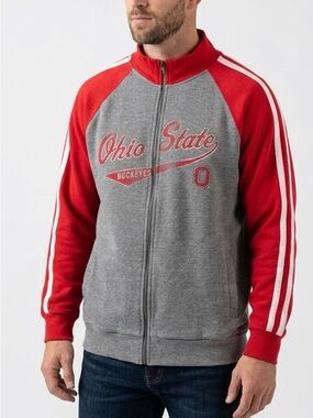 J. America Ohio State Buckeyes Zip Track Jacket XL Vintage-Inspired Sporty Prep